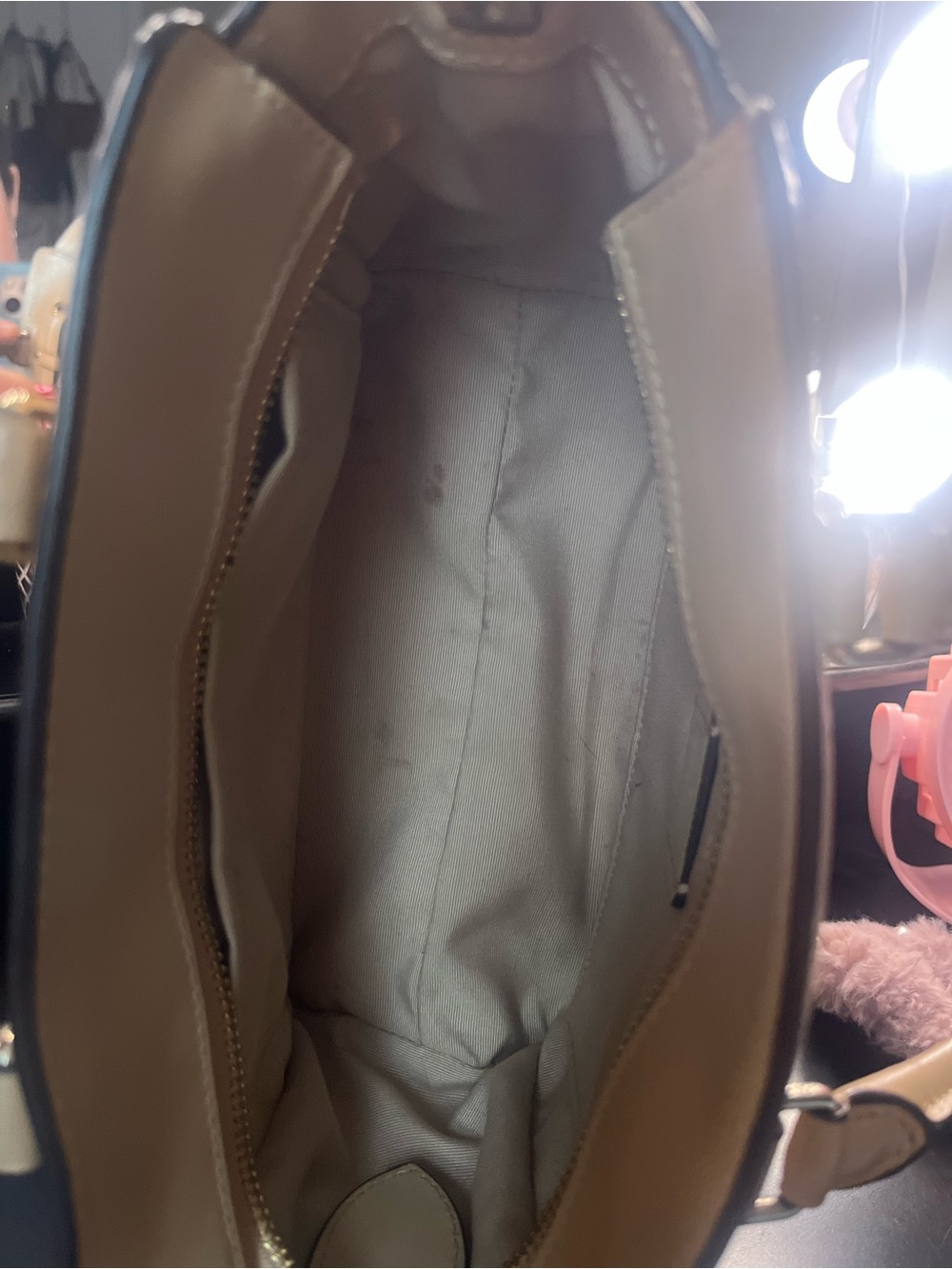 Coach Pebbled Leather Mini Blake Carryall Taupe Top Handle Gold Hardware - Picture 11 of 14